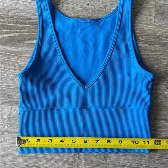 Lululemon Power Pivot Tank Ribbed Crop Top Reversible Poolside Blue - Picture 5 of 6